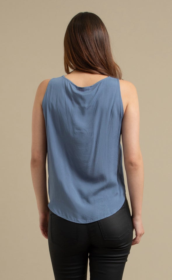 Basic Rayon Tank Top Slate Blue