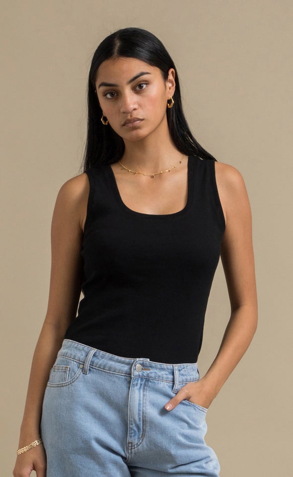 Basic Rib Tank Black