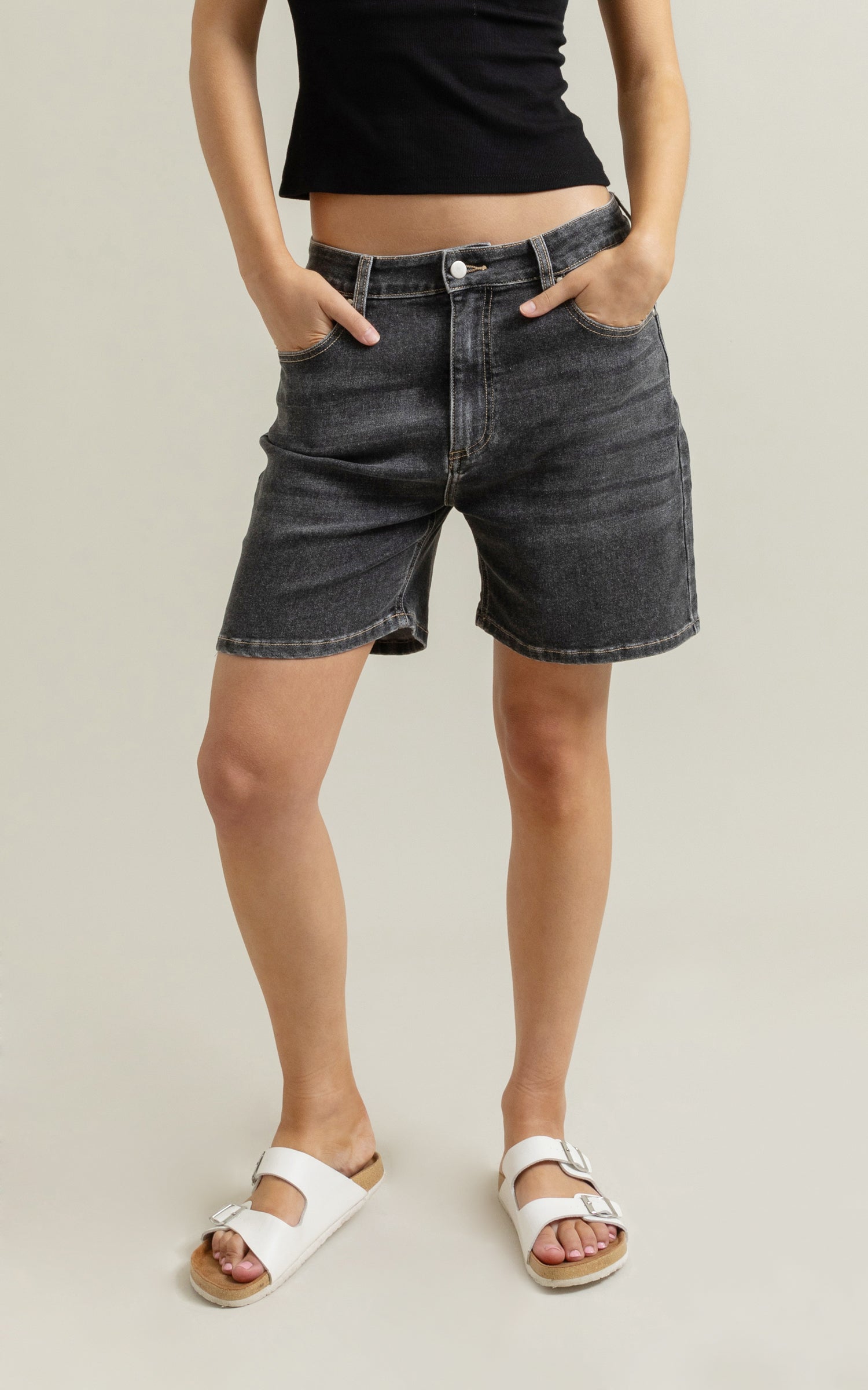 Black denim clearance shorts nz