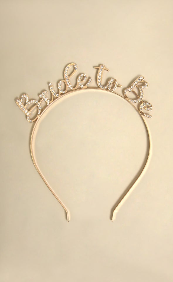 Bride To Be Headband Gold