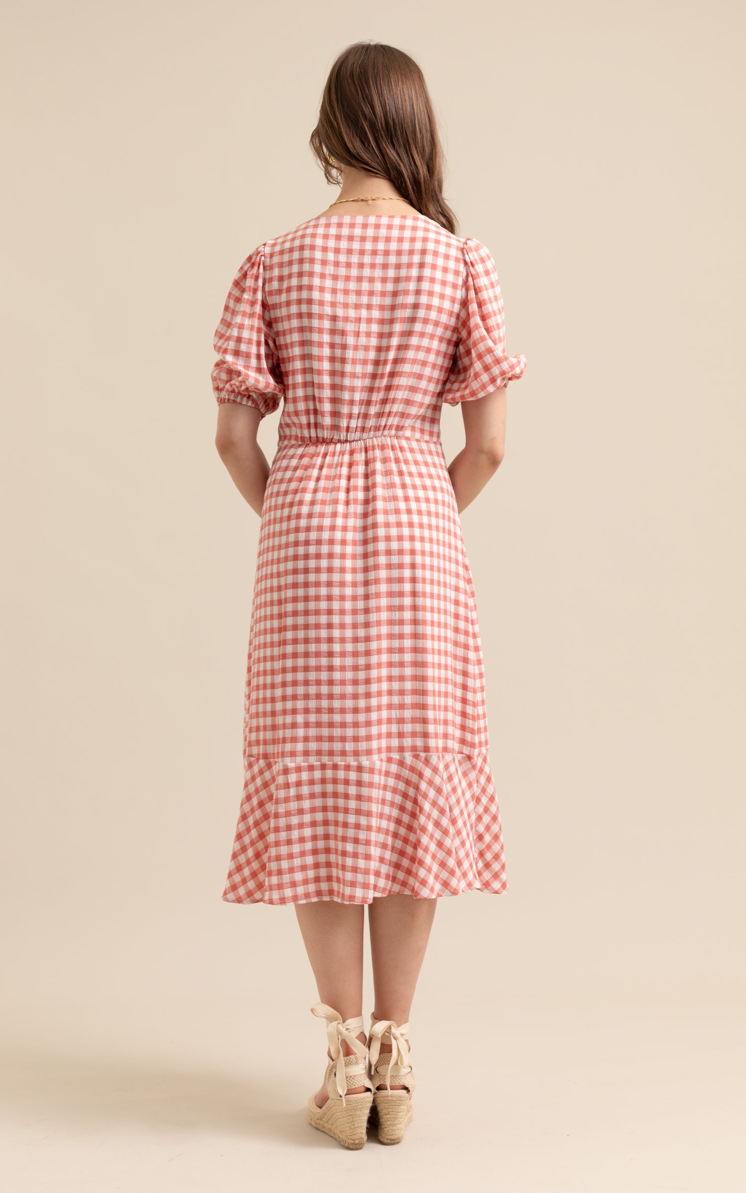 Gingham deals button dress