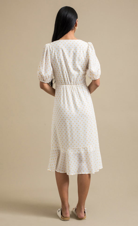 CDC Polka Dot Button Front Dress Cream/polka Dot