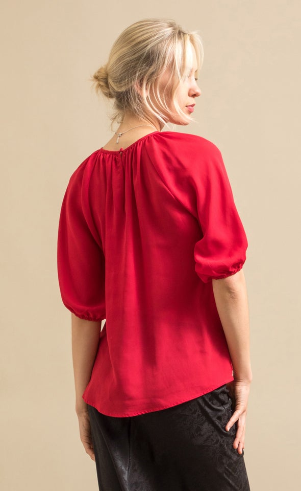 CDC Raglan Puff Sleeve Tee Red