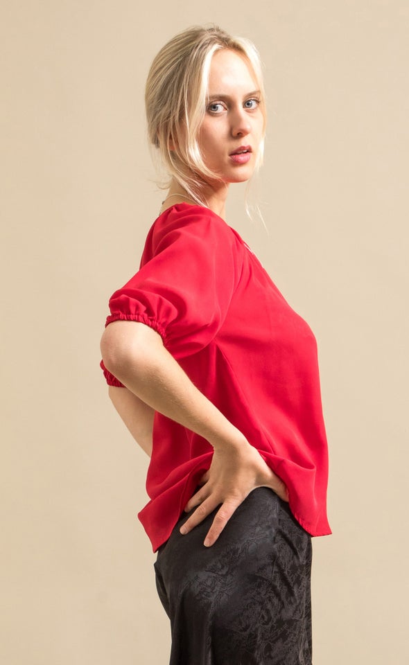 CDC Raglan Puff Sleeve Tee Red