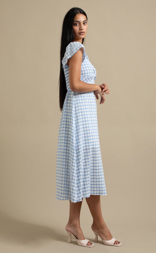 CDC Sweetheart Midi Dress Cream/blue