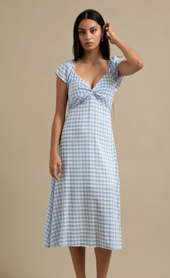 CDC Sweetheart Midi Dress Cream/blue