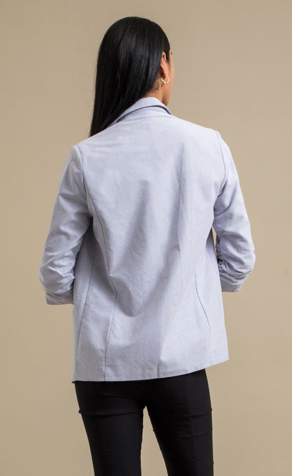 Chambray Look Blazer Indigo