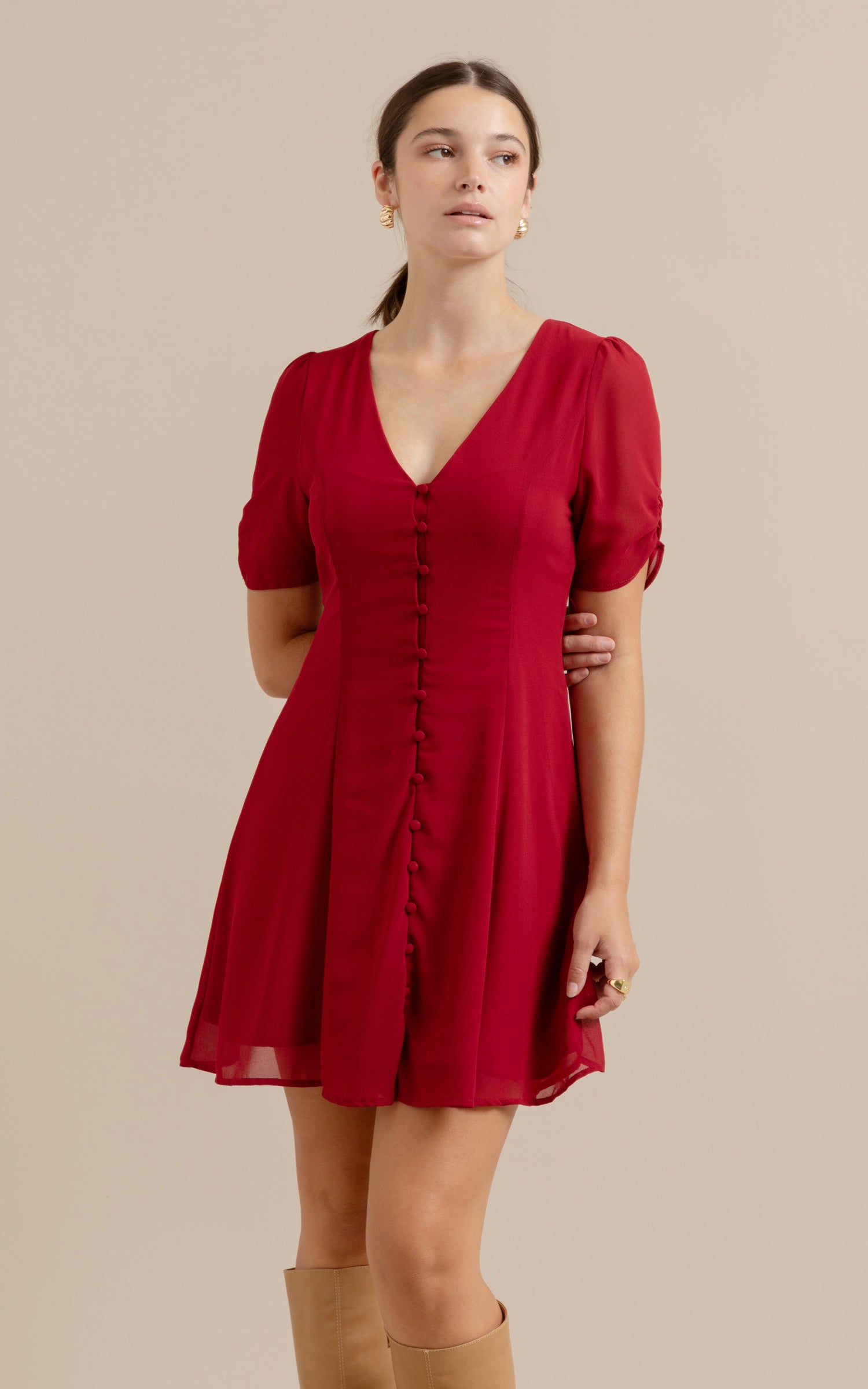 Chiffon flow hotsell skater dress