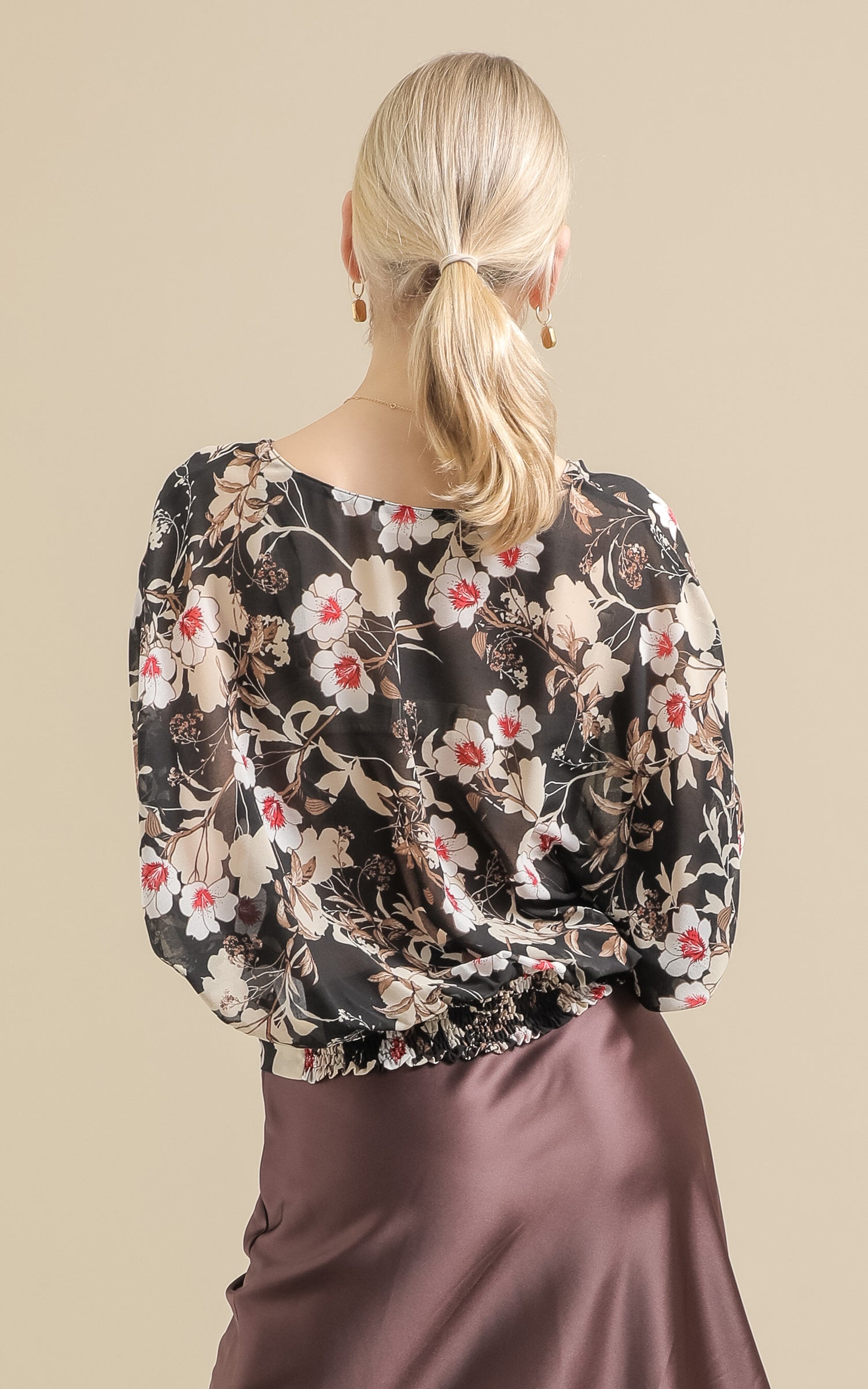 Chiffon Floral Batwing Top Pagani