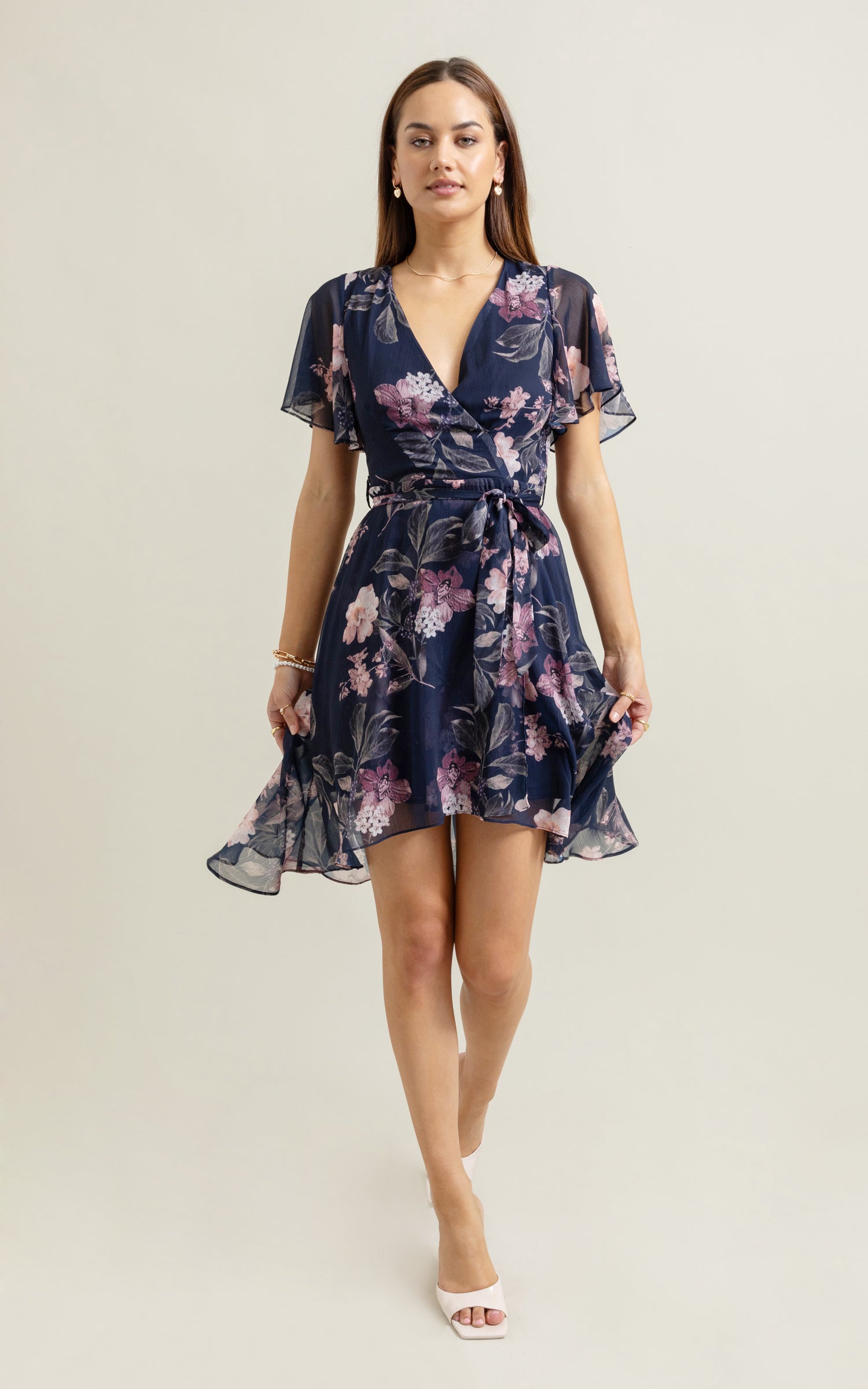 Chiffon Flutter Hi Low Dress | Pagani