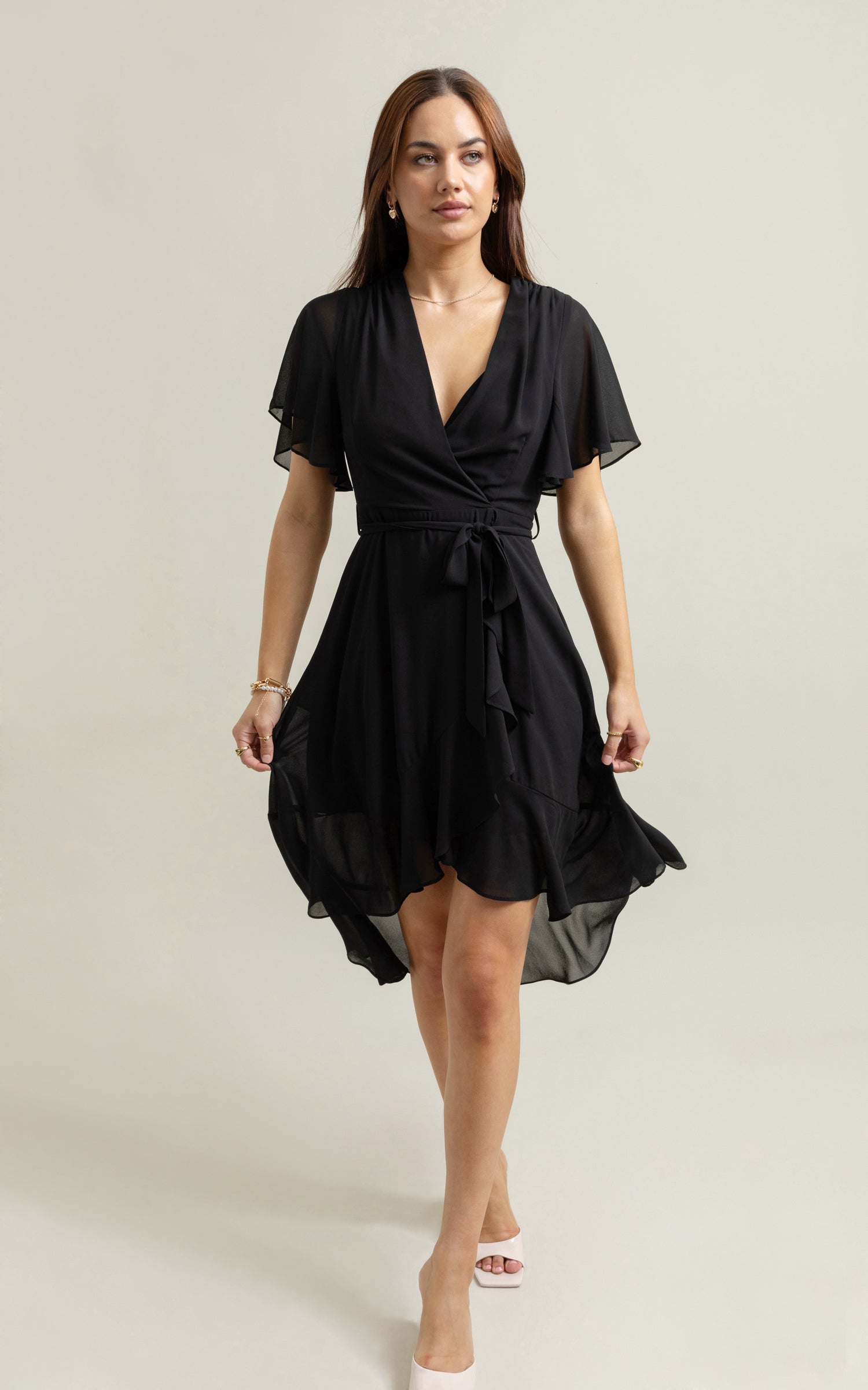 Floaty wrap shop midi dress