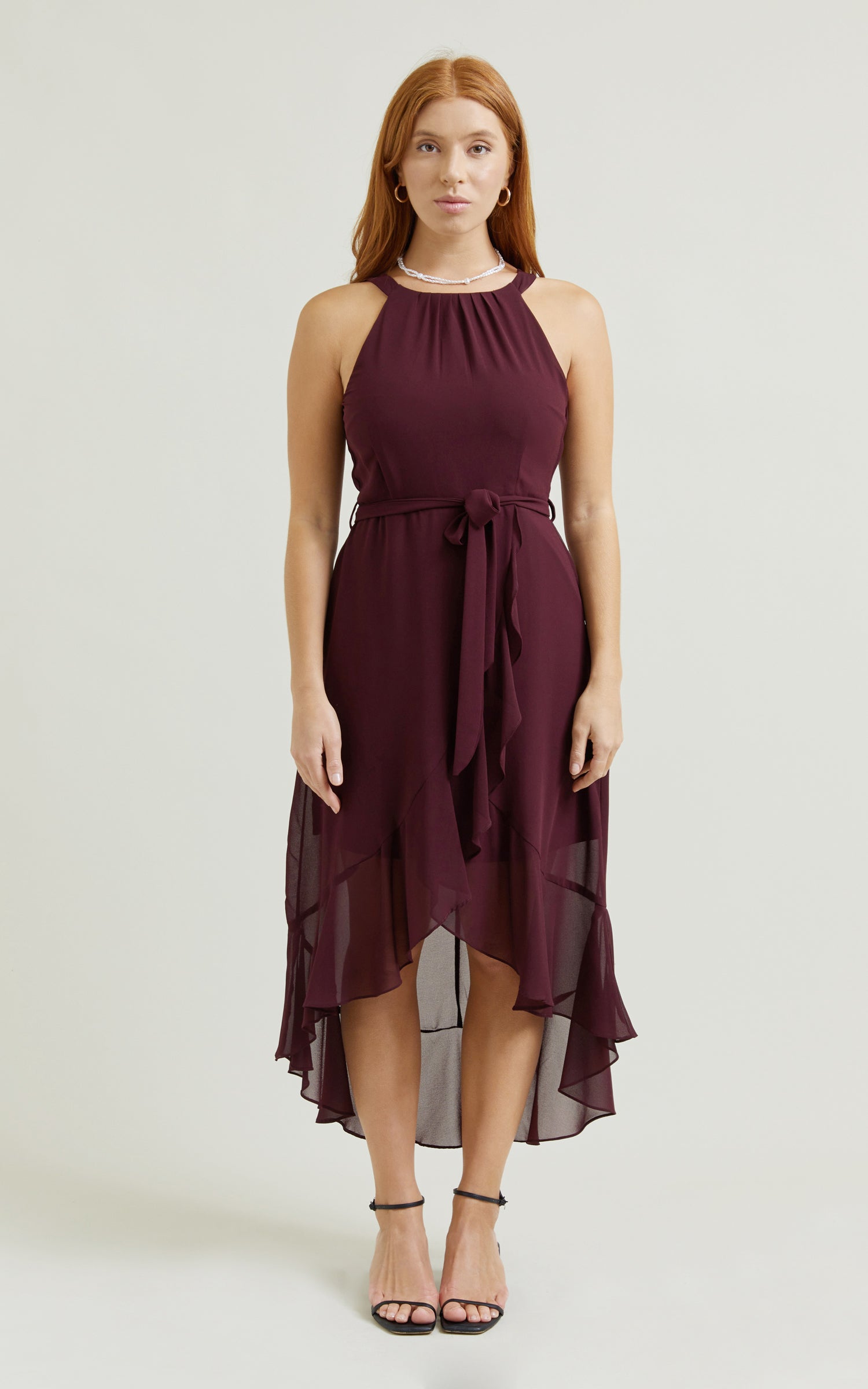 Halter high low outlet dress