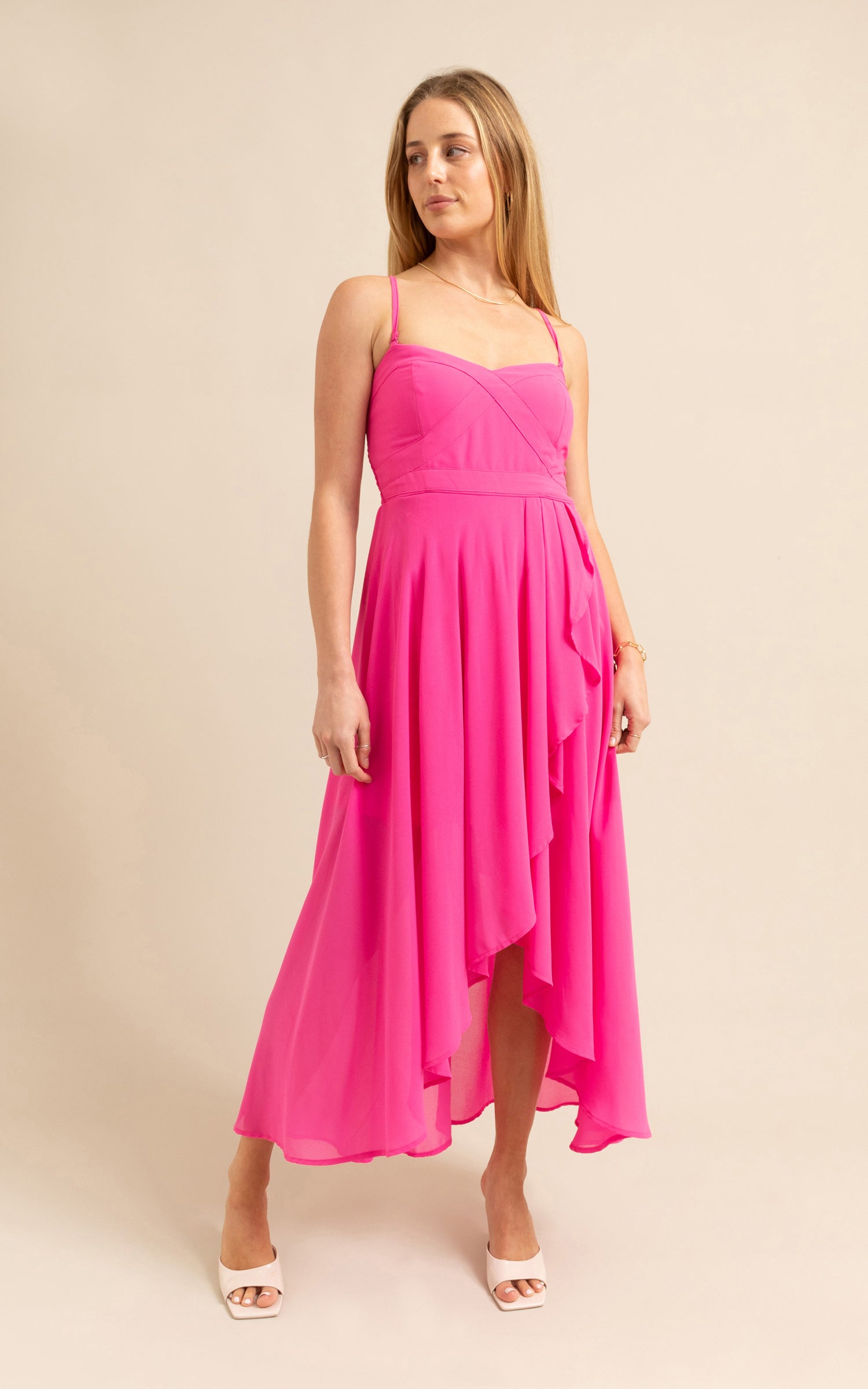 Chiffon hi shop low dress