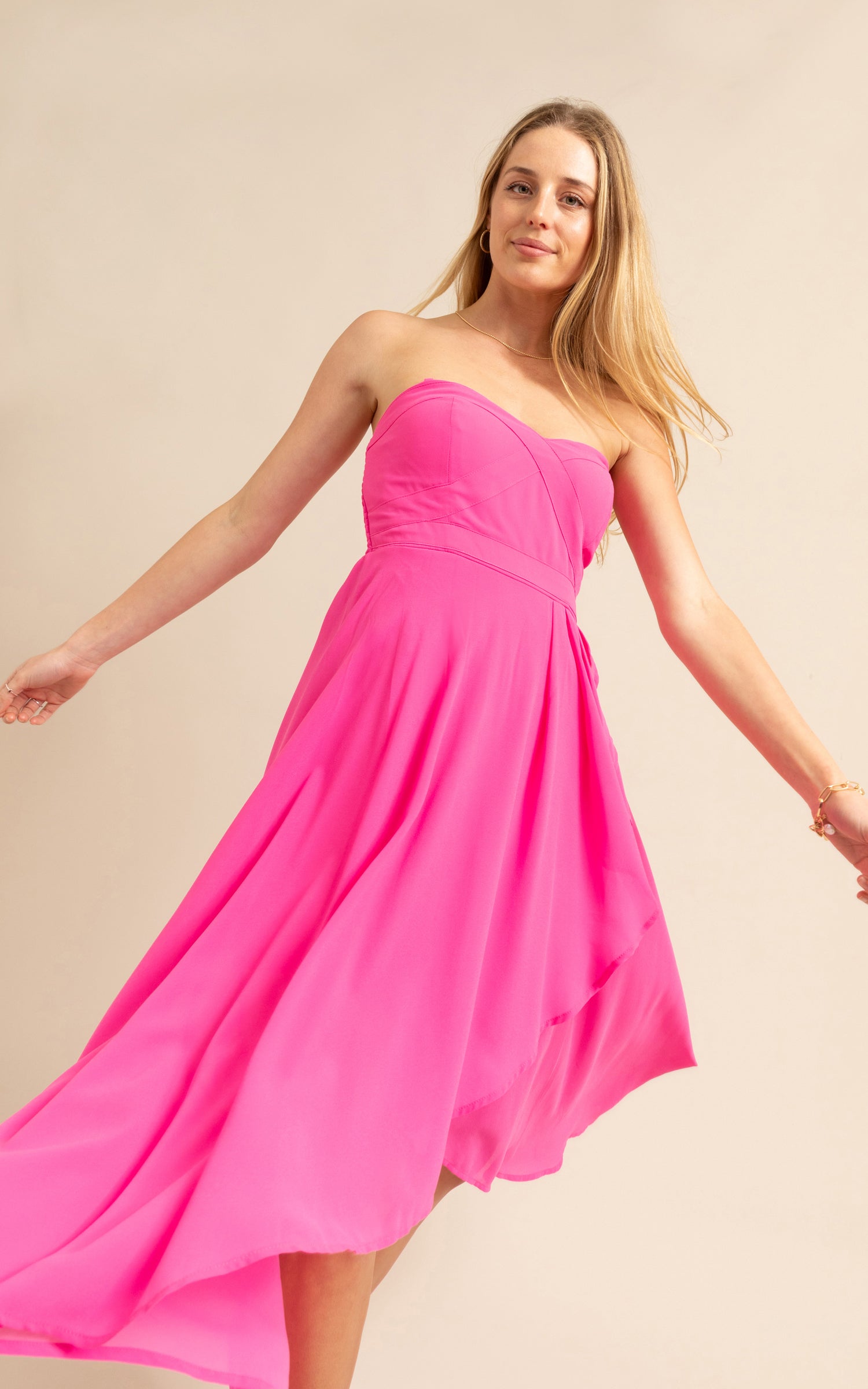 Chiffon high low on sale dress