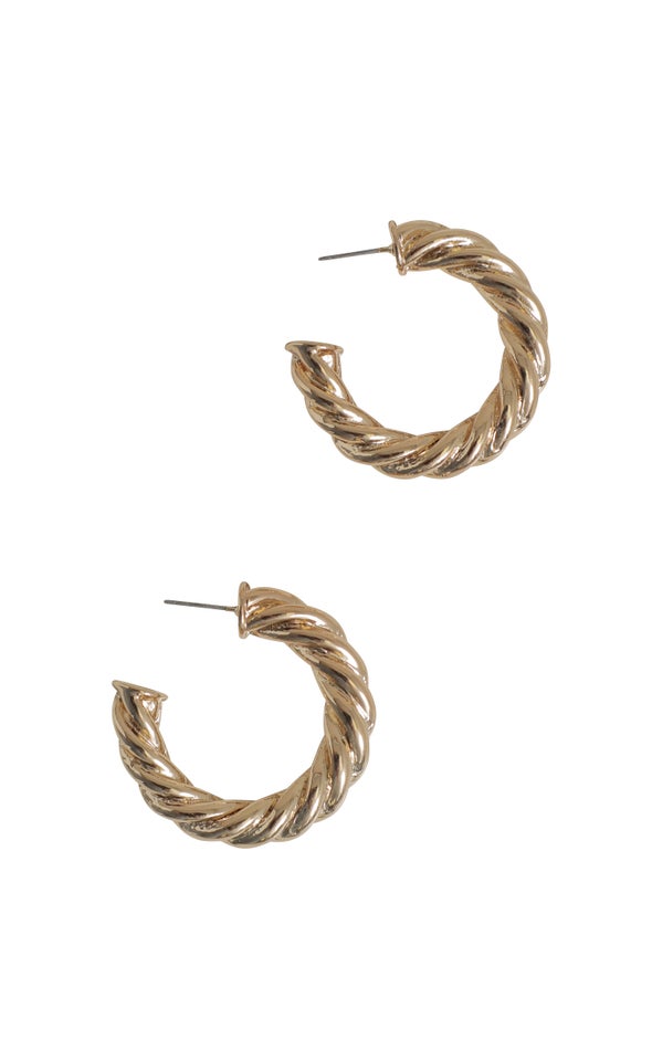 Chunky Twist Hoops Gold