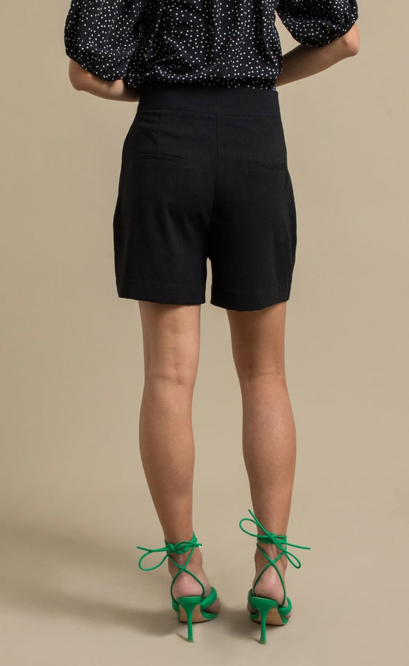 Crepe Suiting Tailored Shorts Black