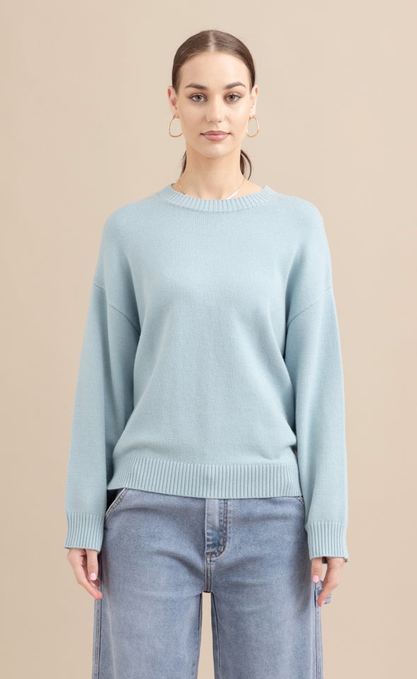 Crew Neck Sweater Soft Blue