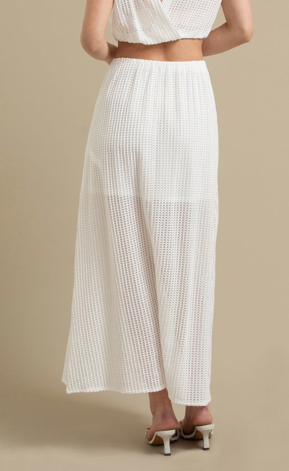 Crochet Lace Maxi Skirt Cream