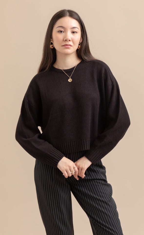 Cropped Length Sweater Black