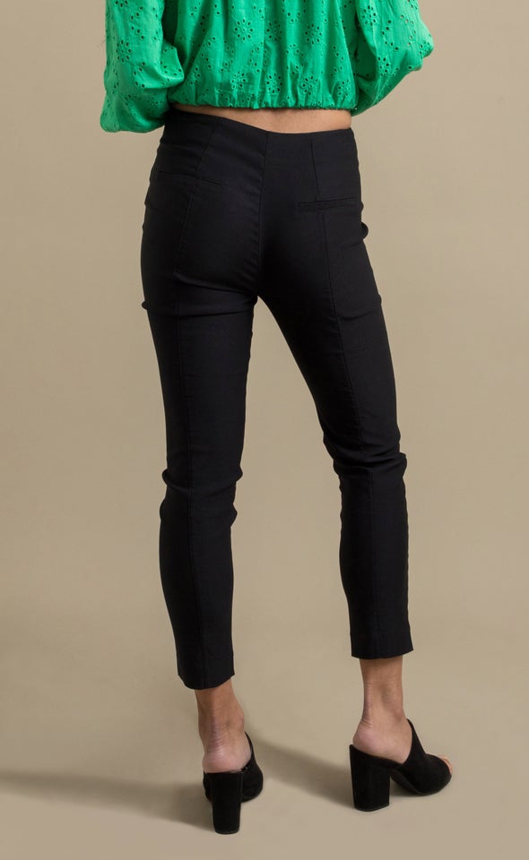 Cropped Straight Leg Pants Black