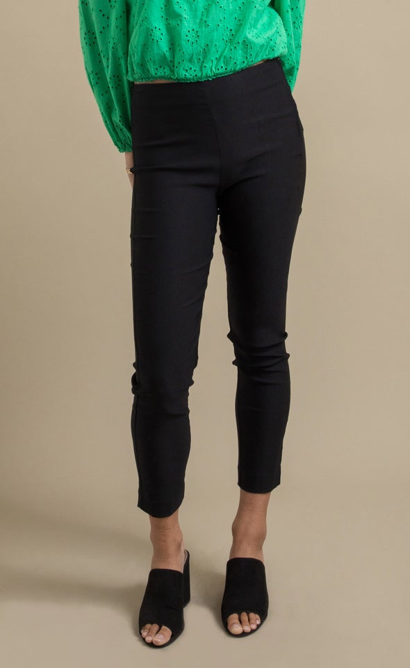 Cropped Straight Leg Pants Black