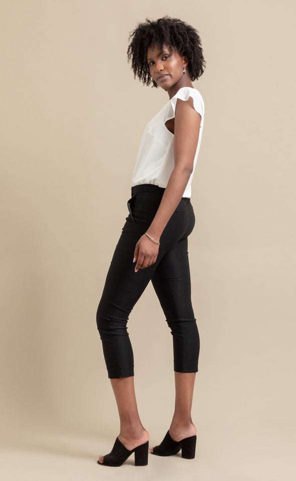 Cropped Tailored Pant Black