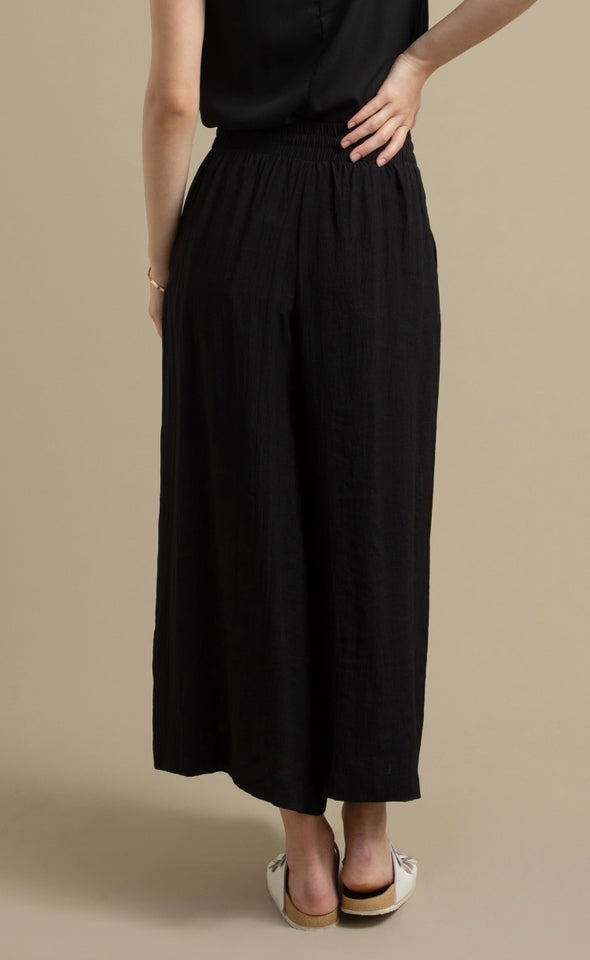 Cropped Wide Leg Pants Black