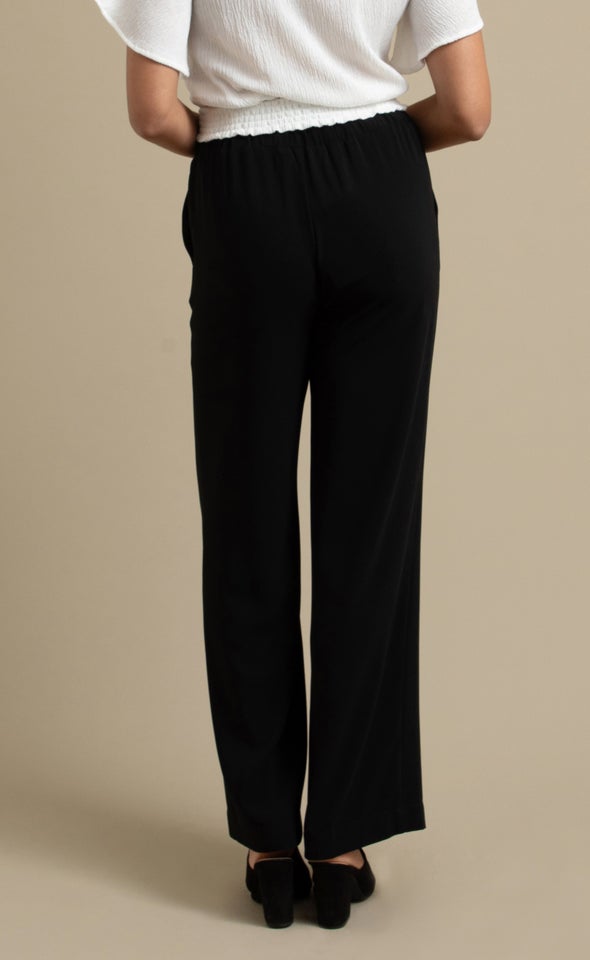 Flat Front Wide Leg Pants Black