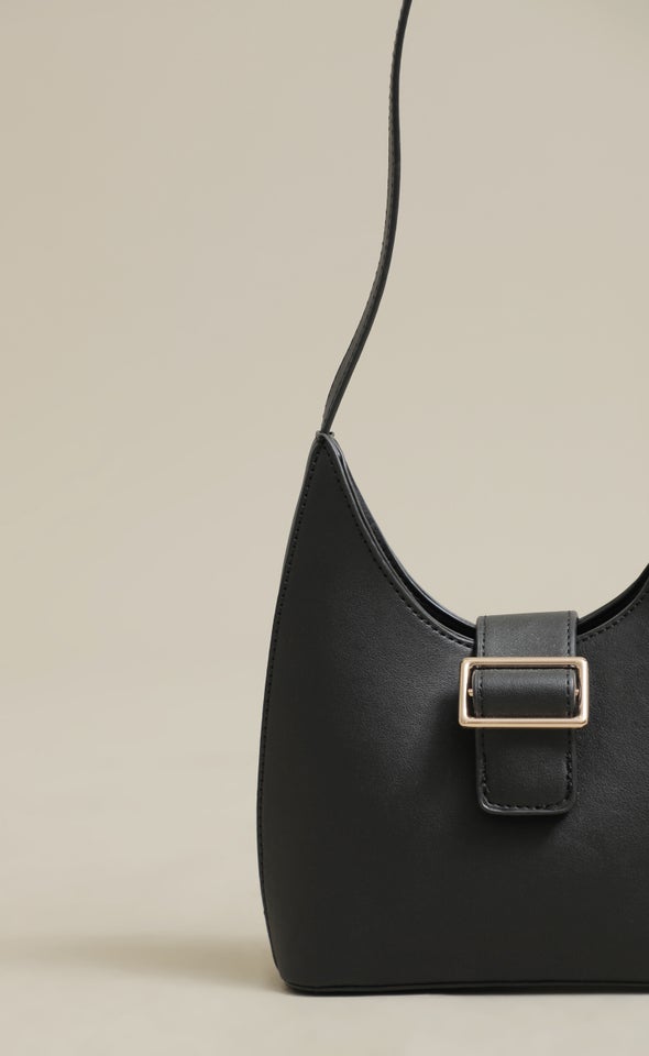 Front Buckle Tote Black