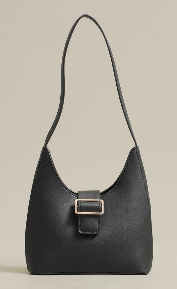 Front Buckle Tote Black