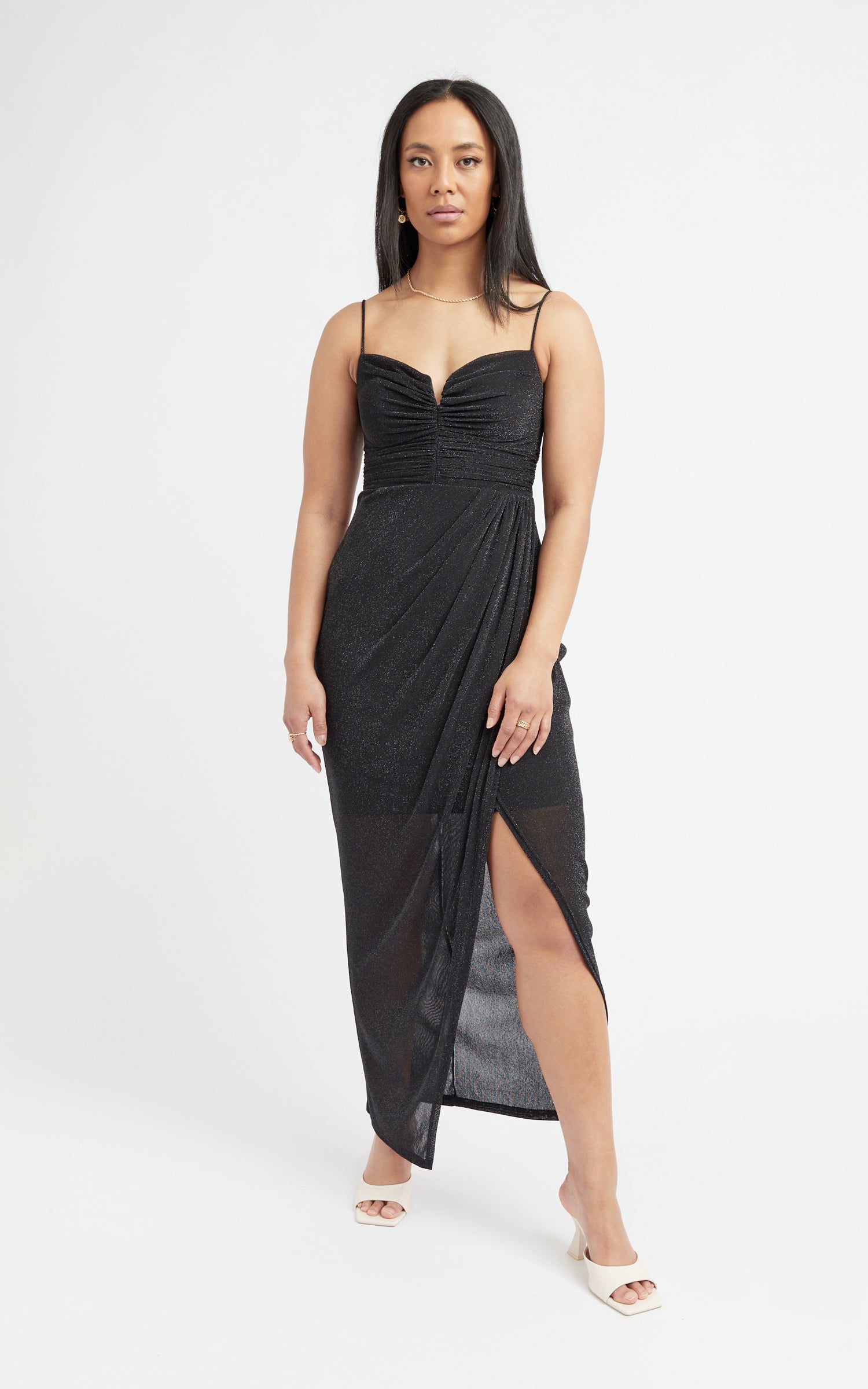 Black glitter hotsell mesh dress