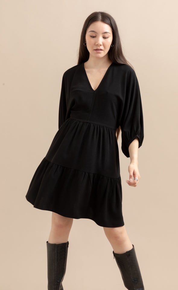 Heavy CDC Panelled Dress Black