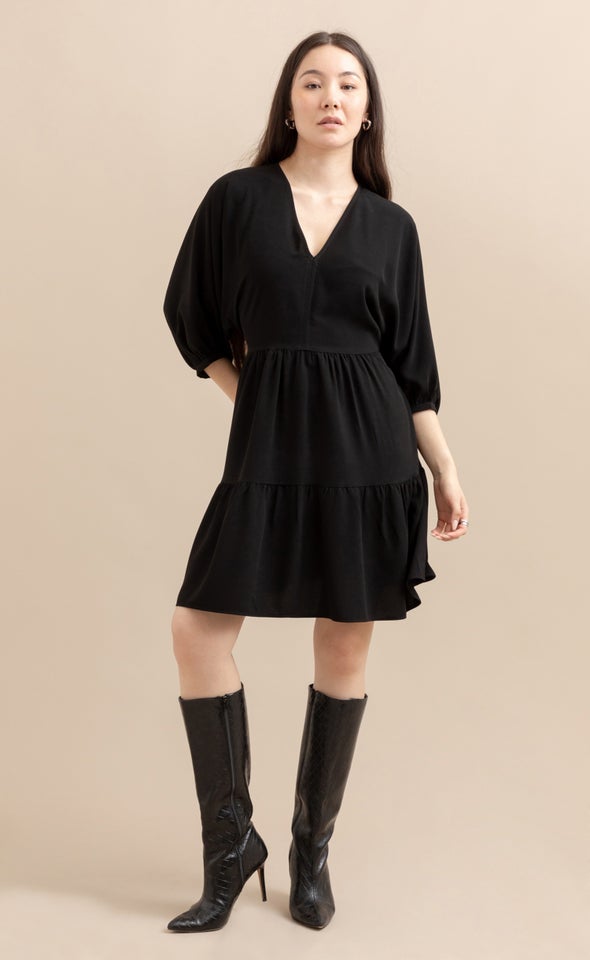 Heavy CDC Panelled Dress Black