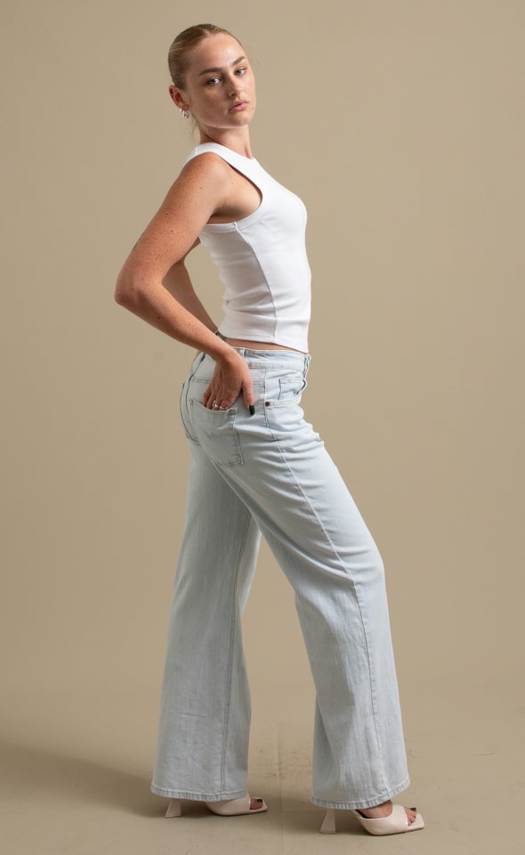 High Waist Wide Leg Jeans Light Blue