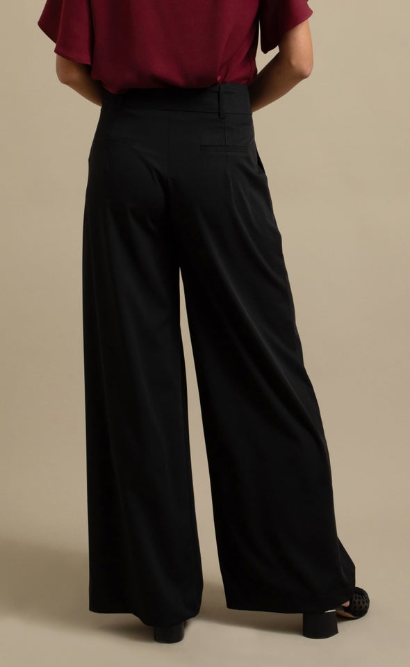 High Waist Wide Leg Pants Black