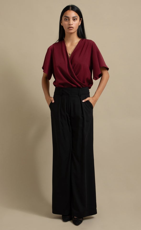 High Waist Wide Leg Pants Black