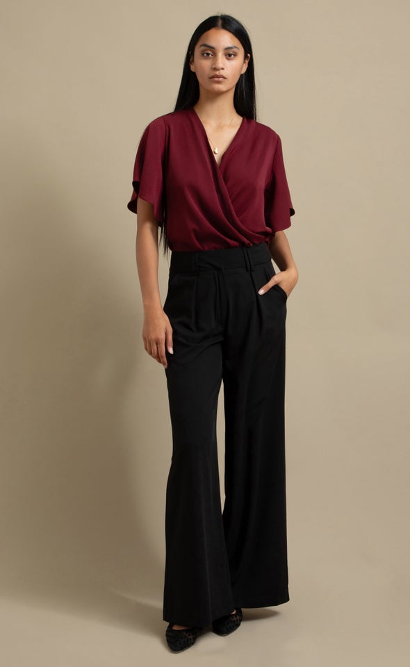 High Waist Wide Leg Pants Black