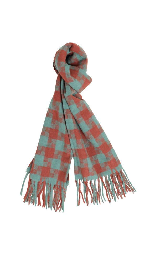 Houndstooth Scarf Red/green