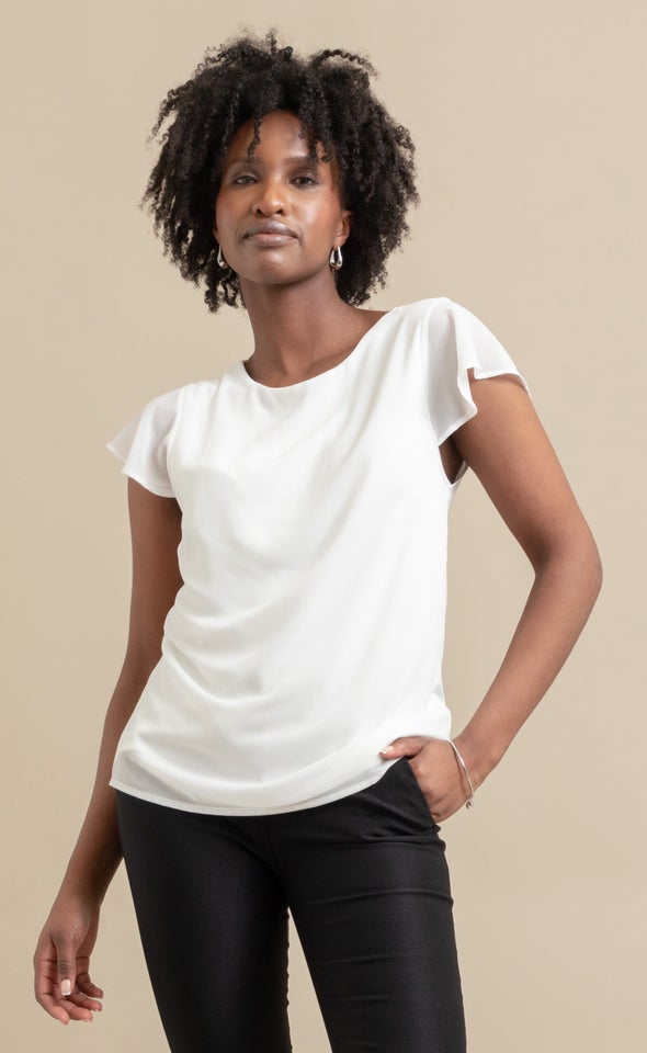 Jersey Back Scoop Neck Top | Pagani