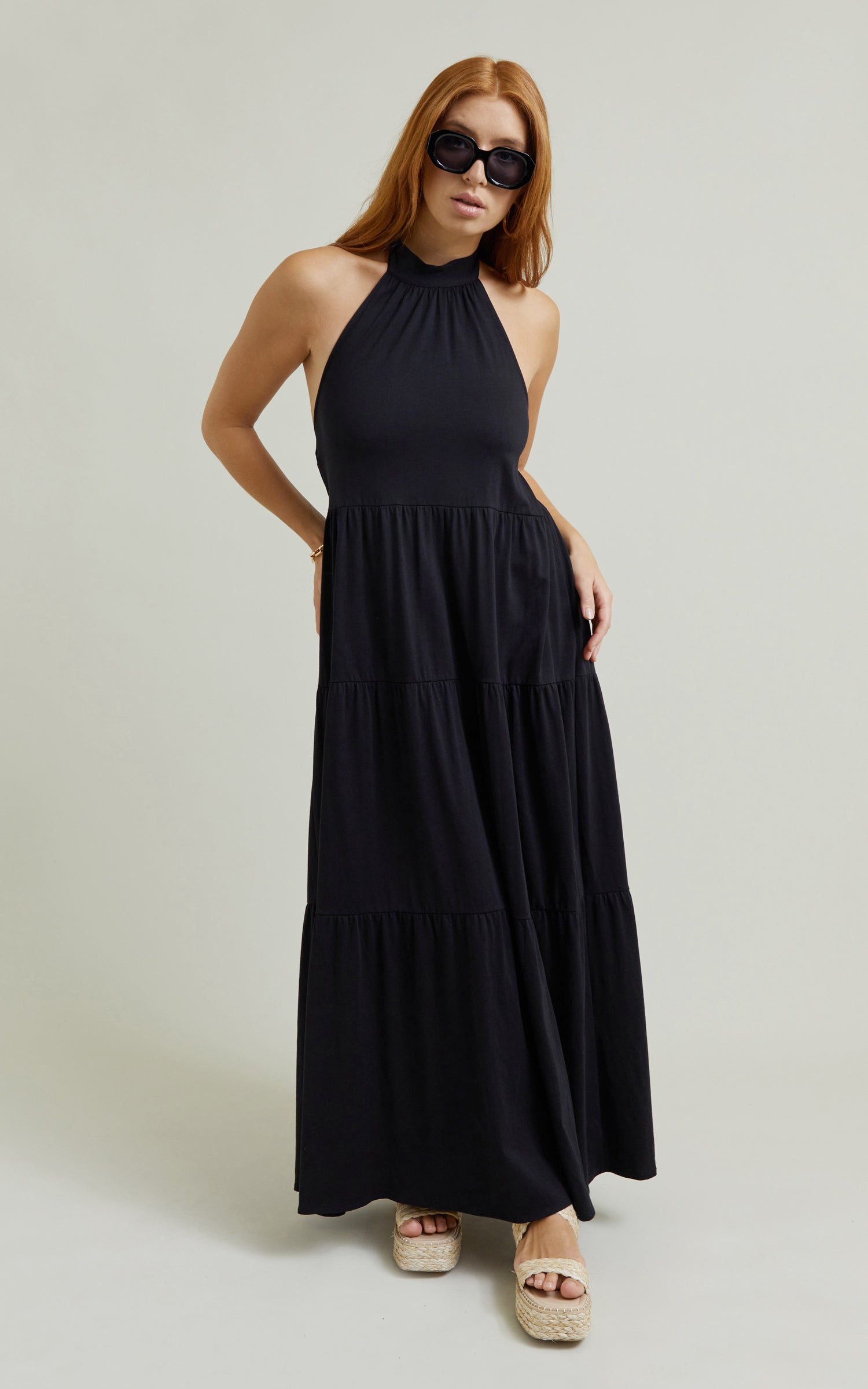 Halter neck jersey store dress