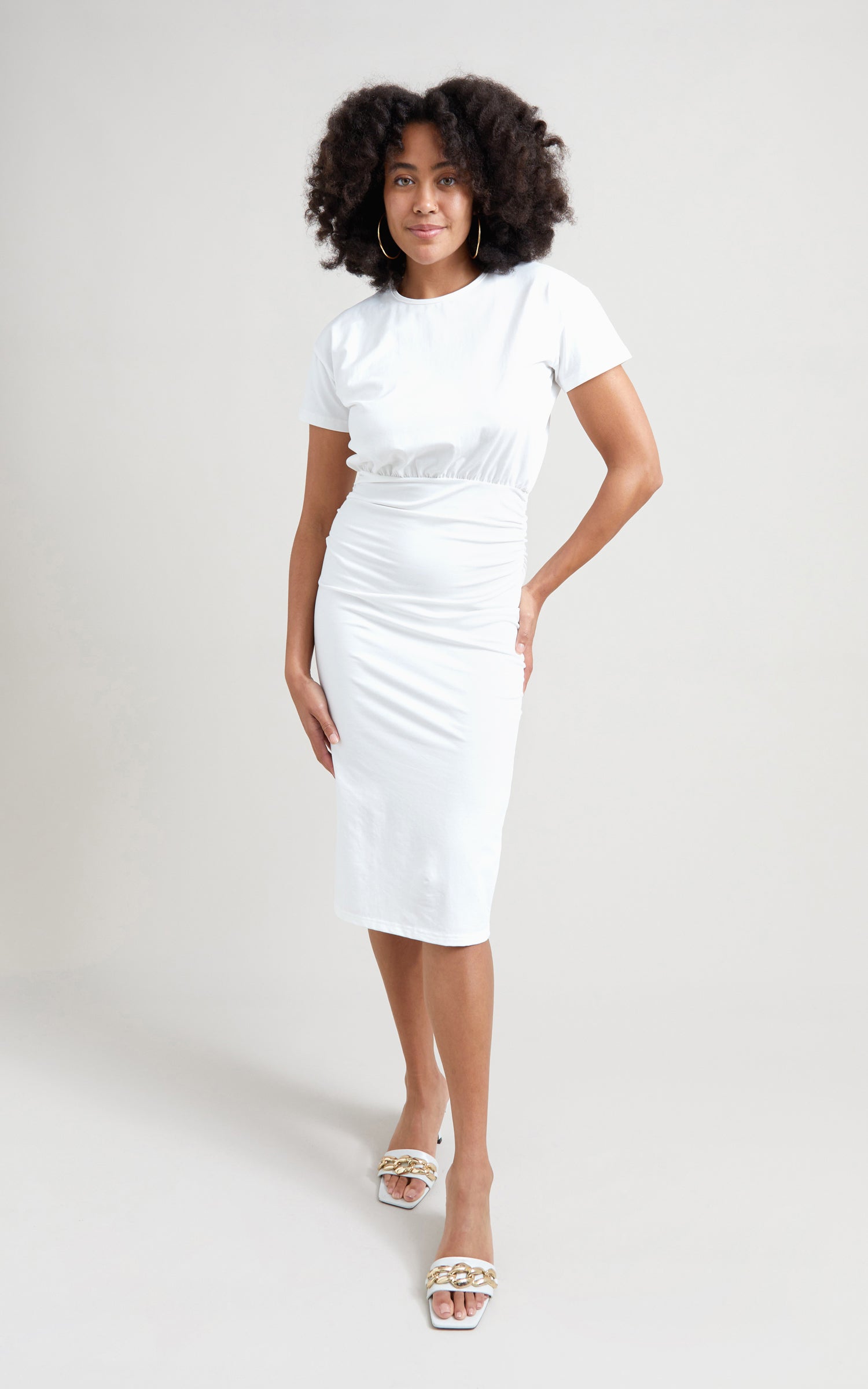 White midi dress on sale online