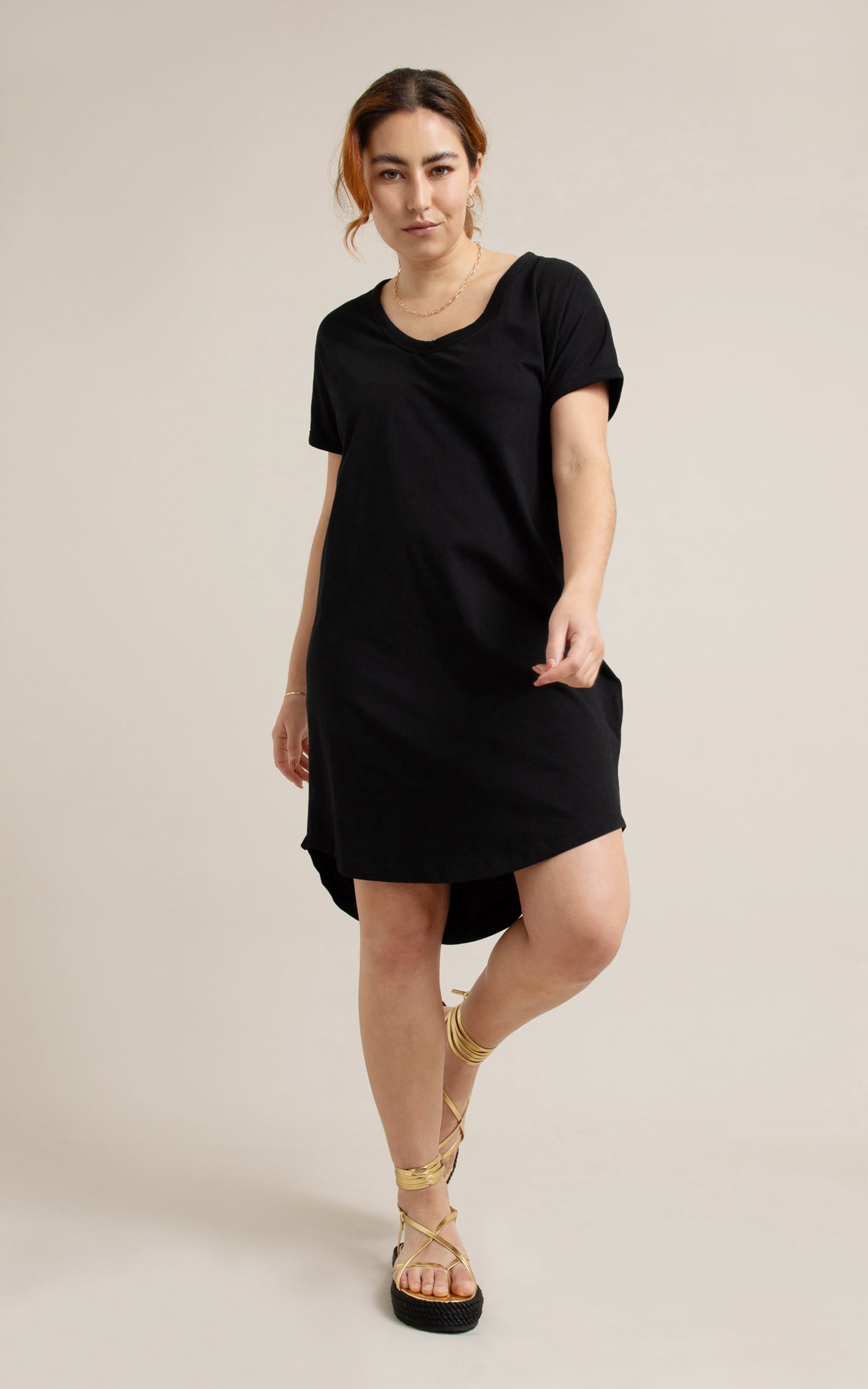 Jersey Plain T Shirt Dress Pagani