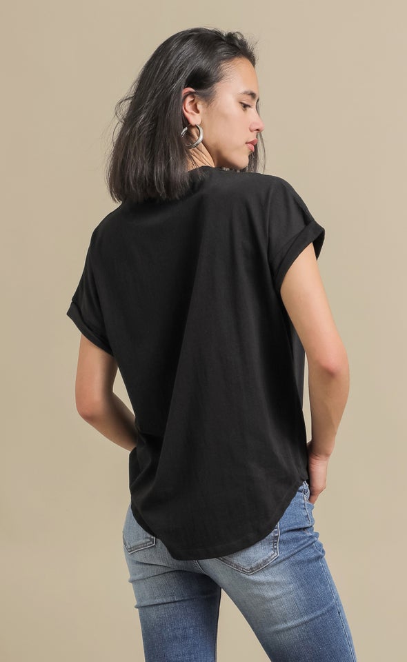 Jersey Print T-Shirt Blk/santa-monica