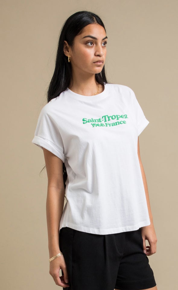 Jersey Print T-Shirt White/saint-tropez