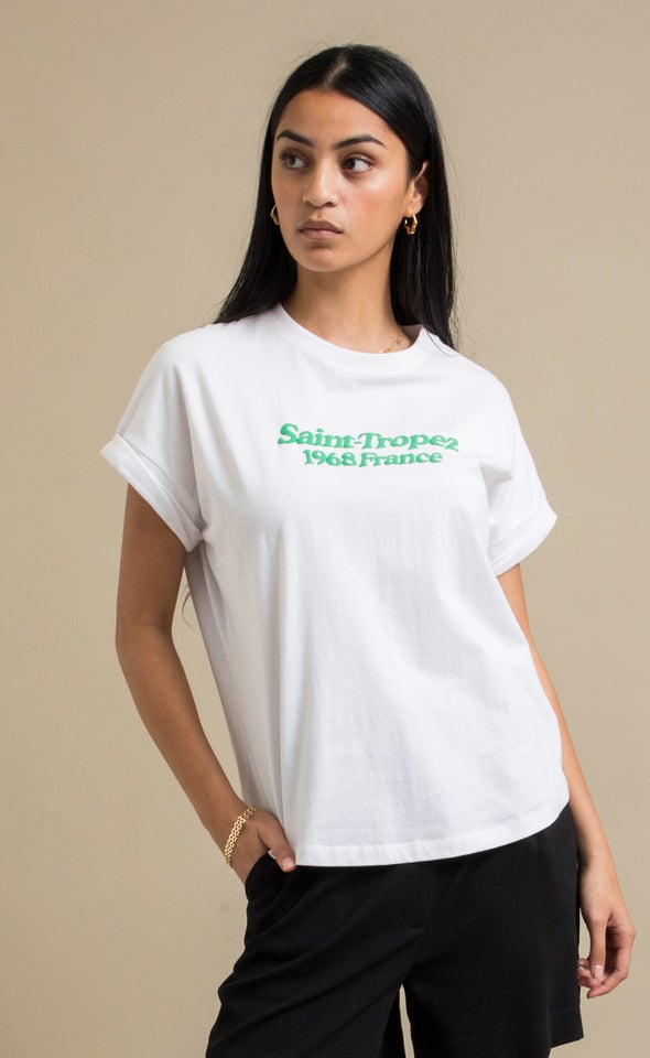 Jersey Print T-Shirt White/saint-tropez