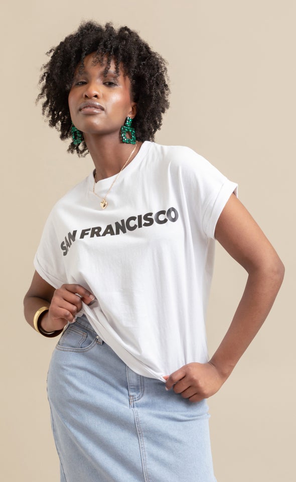 Jersey Print T-Shirt White/san Francisco