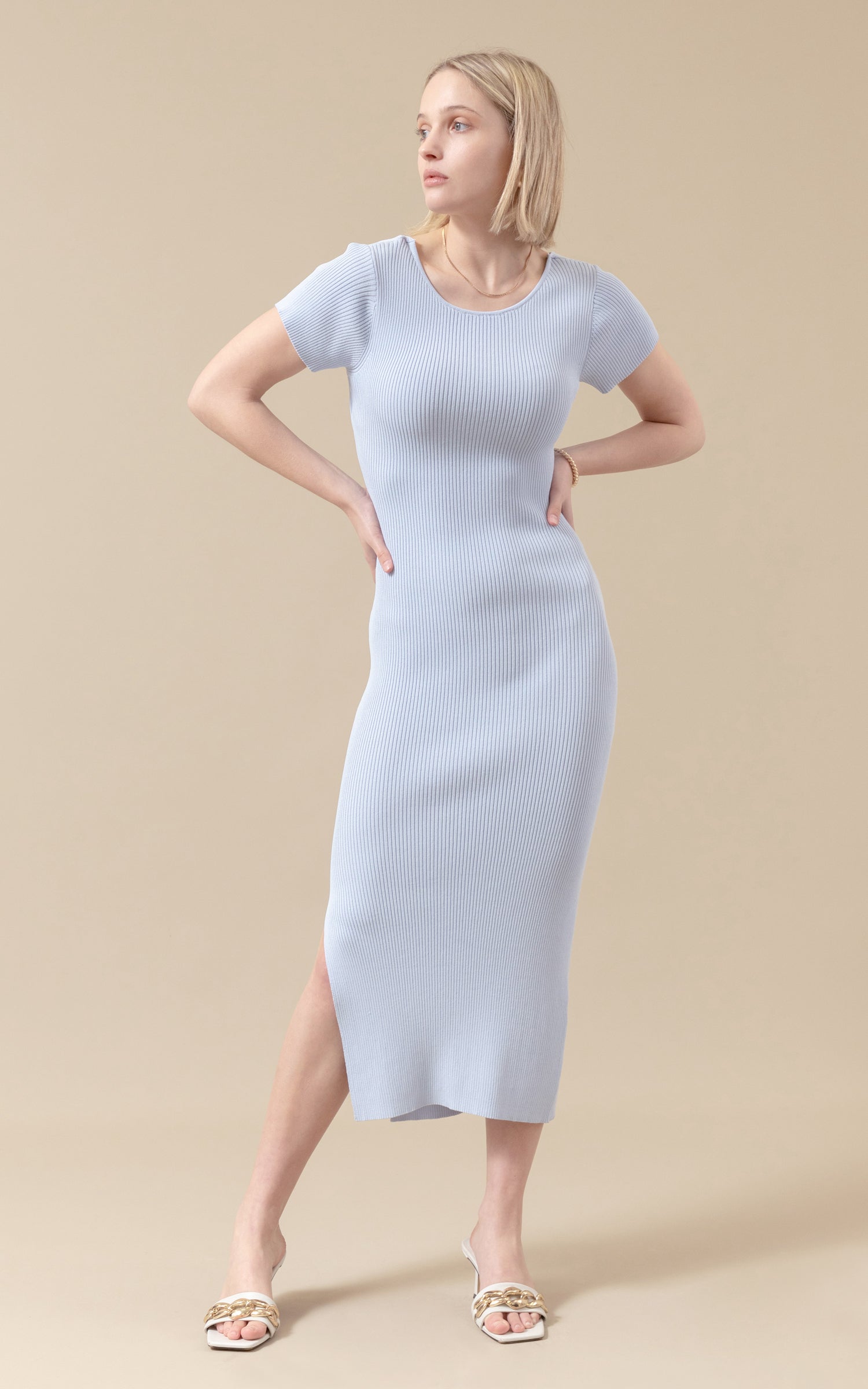 Knitwear midi dress best sale