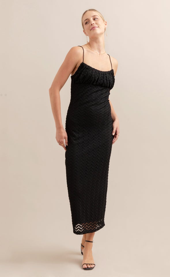 Lace Midi Dress Black