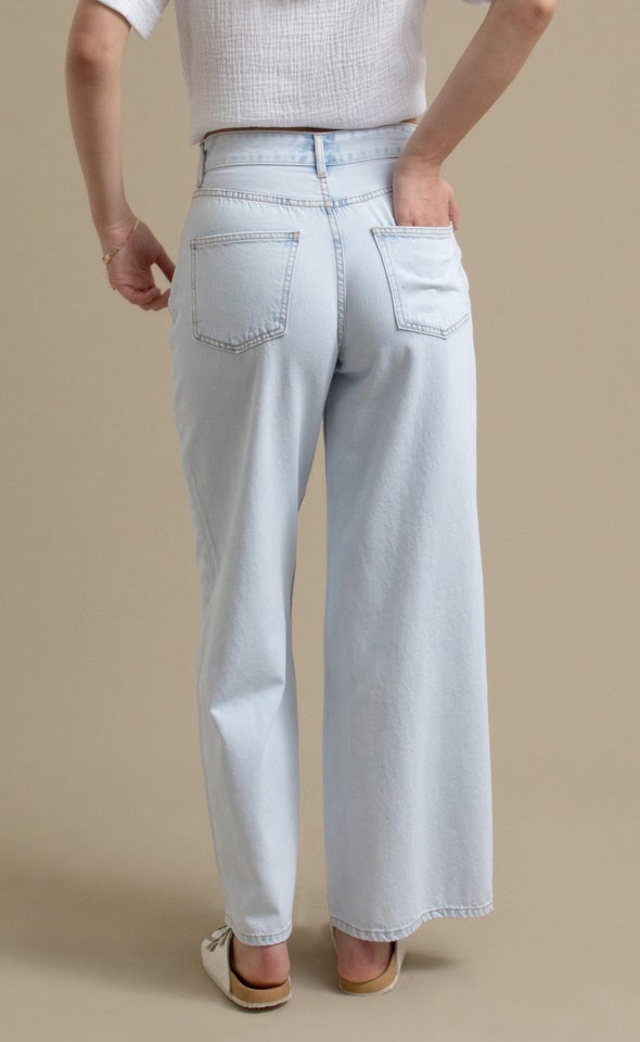 Light Wash Wide Leg Jeans Light Blue