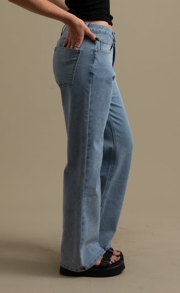 Light Wash Worn In Jeans Light Blue